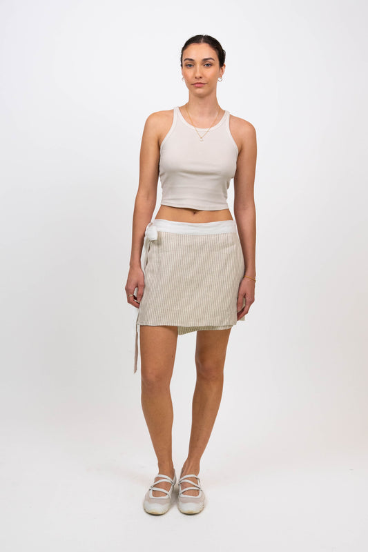 Linen Wrap Skirt (Size S - L)