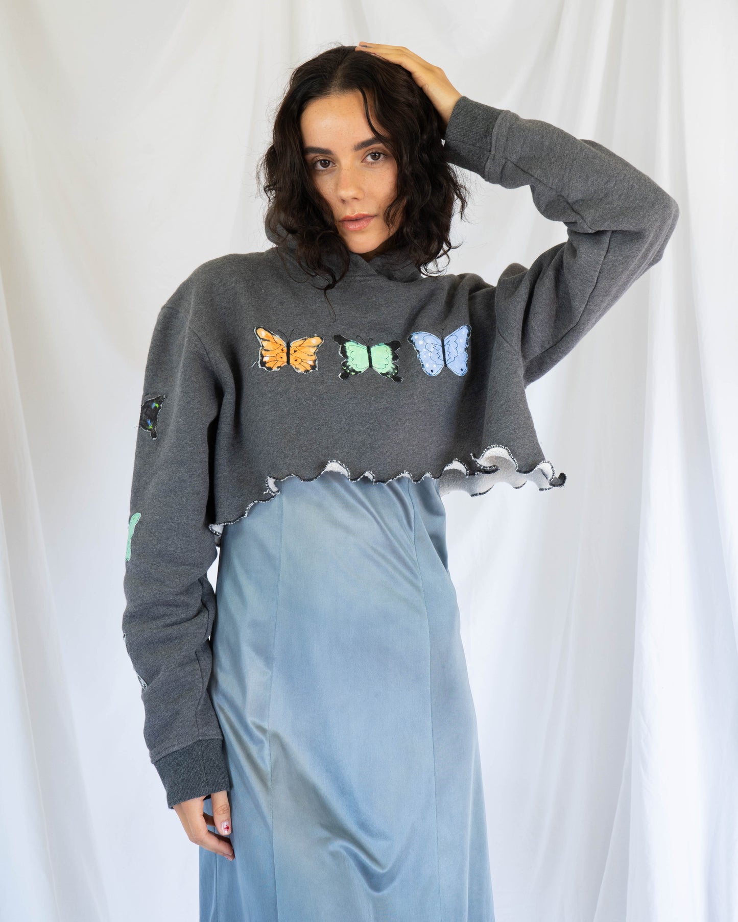 Cropped Butterfly Hoodie