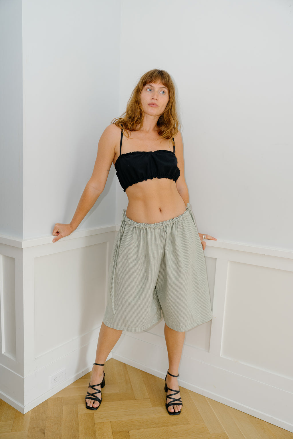 July Short - Green Stripe
