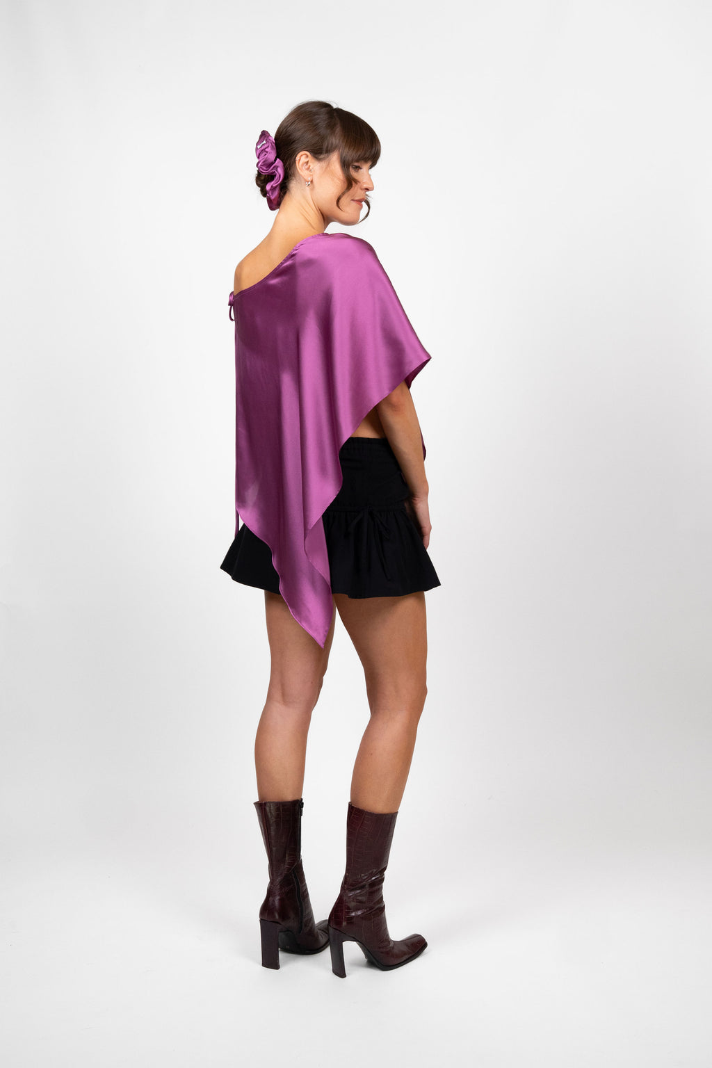 Silk Poncho - Magenta