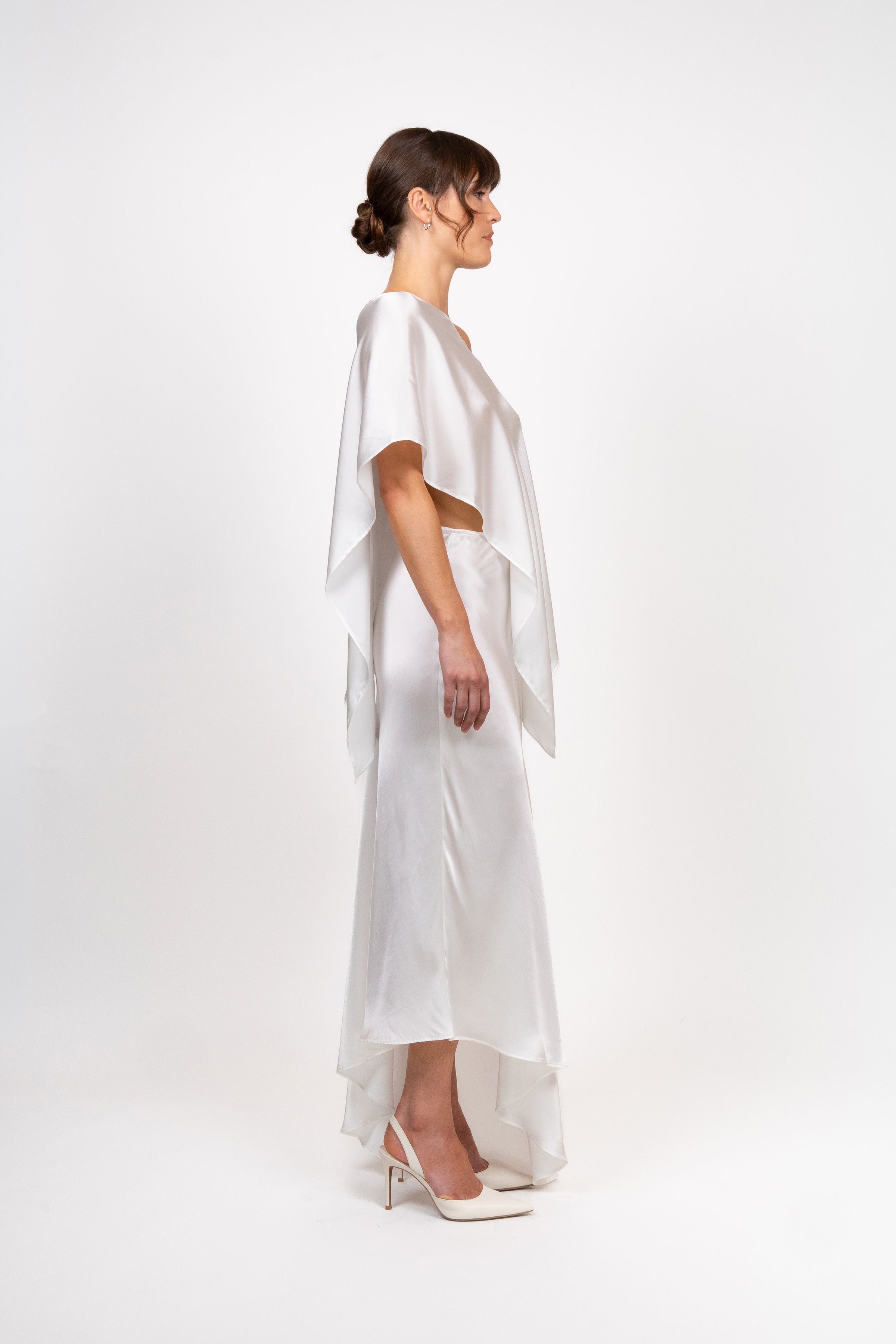Silk Poncho - Pearl
