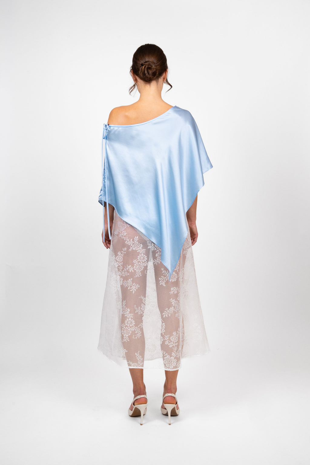 Silk Poncho - Sky